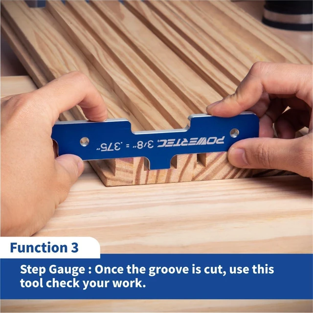 Alt view image 6 of 6 - Setup Blocks & Table Saw Gauge 7PC Set 71579, Aluminum Setup Bars, Spacer Blocks & Measuring Bars, Woodworking Depth Gauge 3-in-One