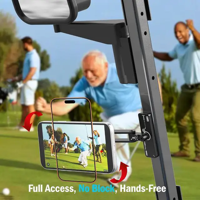 Alt view image 5 of 7 - Magnetic Golf Cart Phone Mount, Gym Metal Phone Holder with 4 Adjustable Joints, 90Ib Strong Magnet Power, 360° Rotation with Tube Clamp for Golf Cart, Gym, WorkShop's Iron Metal Surface- Black