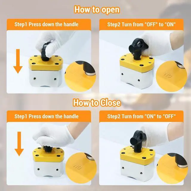 Alt view image 4 of 7 - 600 lbs ON/Off Switchable Magnet, Magnetic Welding Holder, Multipurpose Magnetic Base for Lifting, Handling, Metal Screening, Weld Positioning & Metal Salvage