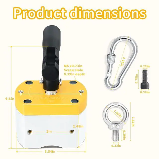 Alt view image 7 of 7 - 600 lbs ON/Off Switchable Magnet, Magnetic Welding Holder, Multipurpose Magnetic Base for Lifting, Handling, Metal Screening, Weld Positioning & Metal Salvage