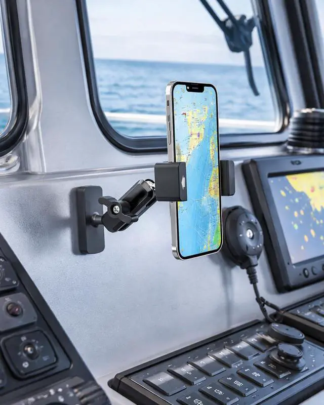 Alt view image 7 of 7 - Magnetic Phone Holder for Boat/Gym/Truck/Tractor/Forklift, Magnet Base Cell Phone Mount with Matel Arm, Fit iPhone 17 16 15 14 Pro Max, Galaxy S25, All 4-7" Smartphone