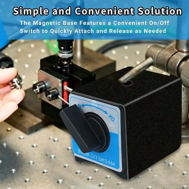Alt view image 4 of 7 - 3 Pcs 8T Magnetic Base Holder Bed On/Off Switch, M8 x 1.25 Tapped Hole, 132 Lbs Holding Power, 2.7 x 2.2 x 2 Inch, Switchable Base Stand, Adjustment Arm, for Indicator Usage