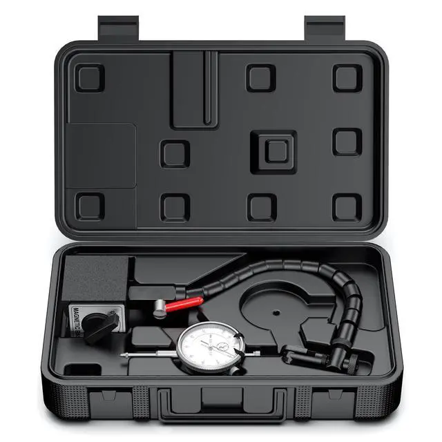 Alt view image 7 of 7 - Dial Indicator 0-1'' with Magnetic Base Includes Flex Arm (White) | Dial Indicator Tools Set for Alignment, 0.001" Accuracy with Magnetic Base 176lbs (80kg) Max Pull for 3D Printer, Lathe, CNC