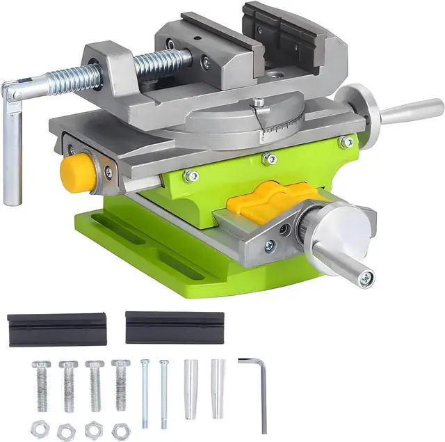 Main image of 3 Cross Slide Drill Press Vise, 2 Way X-Y Compound Benchtop Drill Press Vise with 90° Rotary Table, for Mini Milling Machine