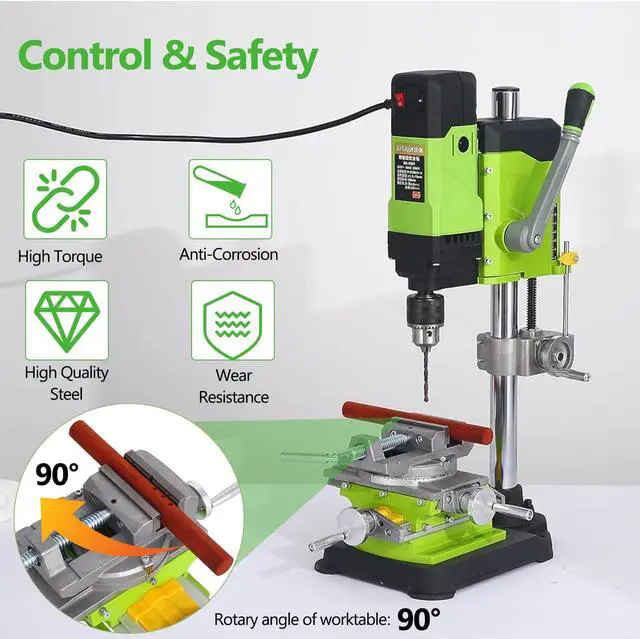 Alt view image 5 of 7 - 3 Cross Slide Drill Press Vise, 2 Way X-Y Compound Benchtop Drill Press Vise with 90° Rotary Table, for Mini Milling Machine