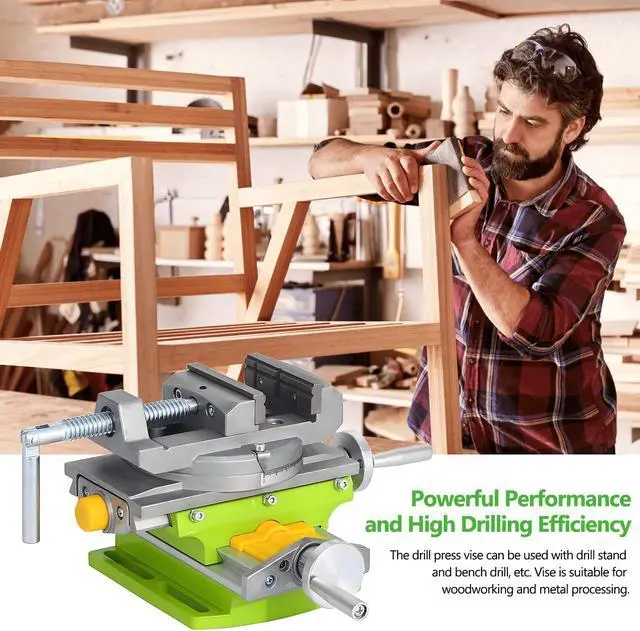 Alt view image 7 of 7 - 3 Cross Slide Drill Press Vise, 2 Way X-Y Compound Benchtop Drill Press Vise with 90° Rotary Table, for Mini Milling Machine