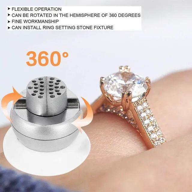 Alt view image 2 of 6 - Ball Vise Engraving Setting Tool 360°Rotation Professional Ball Vise 30 PCS Attachment Jewelry Engraving Block Tools Standard Block (3inch)