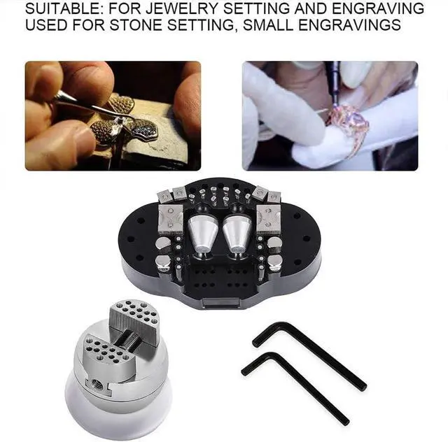 Alt view image 3 of 6 - Ball Vise Engraving Setting Tool 360°Rotation Professional Ball Vise 30 PCS Attachment Jewelry Engraving Block Tools Standard Block (3inch)