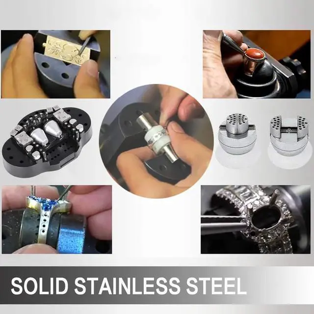 Alt view image 4 of 6 - Ball Vise Engraving Setting Tool 360°Rotation Professional Ball Vise 30 PCS Attachment Jewelry Engraving Block Tools Standard Block (3inch)
