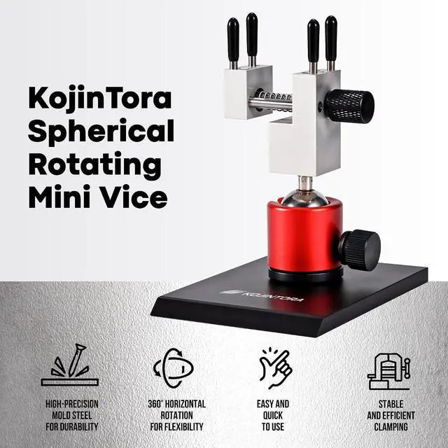 Alt view image 6 of 7 - Mini Vise Table Top Clamp - Small Bench Vice for Hobby Jewelers - Adjustable Aluminum Alloy 360° Rotatable with 0-2.48' Clamping Range for Jewelry Making DIY Projects Crafts Repair Tool