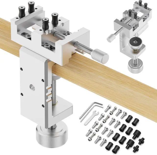 Main image of Mini Drill Press Vise & C-Clamp Desk Mount, Precision Aluminum Alloy Mini Vise with 0-1.85" Clamping Range, Universal Workbench Clamp for Woodworking, Jewelry Making, Precision Repair, DIY