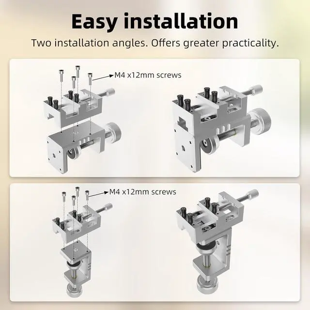 Alt view image 6 of 7 - Mini Drill Press Vise & C-Clamp Desk Mount, Precision Aluminum Alloy Mini Vise with 0-1.85" Clamping Range, Universal Workbench Clamp for Woodworking, Jewelry Making, Precision Repair, DIY