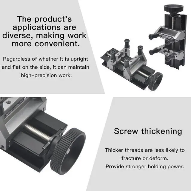Alt view image 2 of 6 - ARROWMAX Precision Double-Ended Mini Bench Vise Aluminum Drill Press Vise | Aerospace-grade Aluminum Alloy and CNC Machined, Enhance and Stability for Crafts, Jewelry Making, Modeling, DIY, Repairs