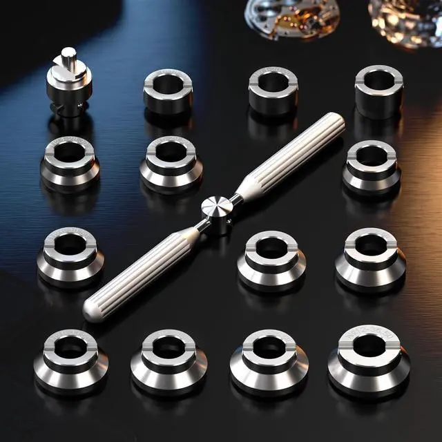 Alt view image 6 of 7 - Watch Back Remover Tool, 5537 Watch Case Back Opener Tools, Heavy Duty Alloy Steel Watch Repair Tools Kit Fit for Rolex Tudor with 13PCS Precision Dies 18.5mm-36.5mm