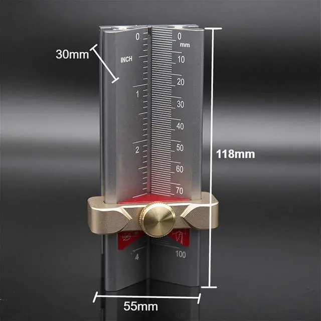 Alt view image 2 of 7 - 3 in 1 Multifunction Measuring Gauge Drill Depth Gauge Drill Stop Measure and Drill Point Angle Gauge Grinding Gage and Table Saw Height Gauge Woodworking Tool