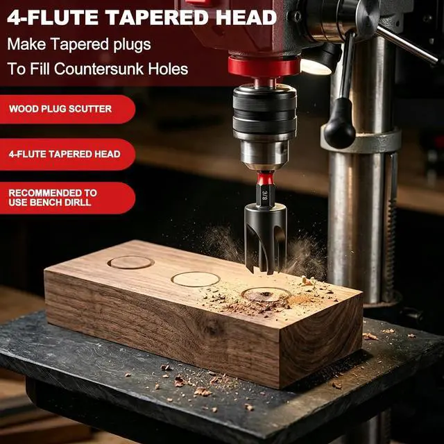 Alt view image 7 of 7 - 20PCS Countersink Drill Bit Set, Tapered Drill Bits Counter Sink Drill Bit | with 1/4" Hex Shank,Wood Plug Cutter Adjustable Stop Rings, #4, #6, #8, #10, #12, M2 HSS Counter Sink Bits for Woodworking