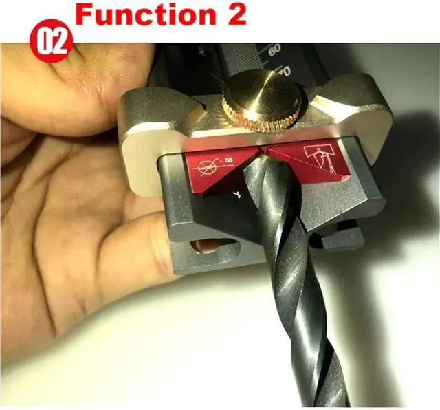 Alt view image 5 of 7 - 3 in 1 Multifunction Measuring Gauge Drill Depth Gauge Drill Stop Measure and Drill Point Angle Gauge Grinding Gage and Table Saw Height Gauge Woodworking Tool