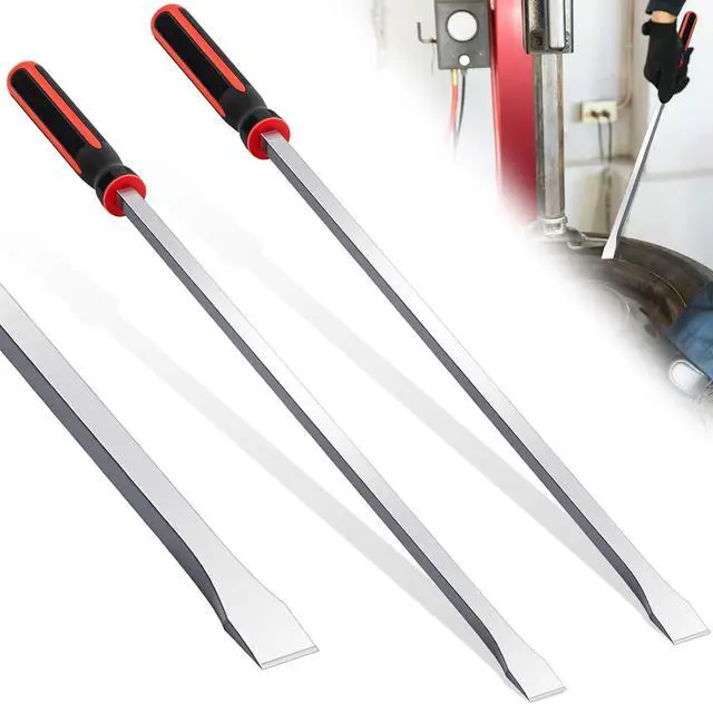 Main image of 2 Pack 36" x 5/8" Jumbo Go Through Screwdriver Set, Extra Long Straight Head Pry Bar with Handle, Square Steel Shaft, Heavy Duty Demolition Flathead/Slotted Screwdriver for Auto Repair