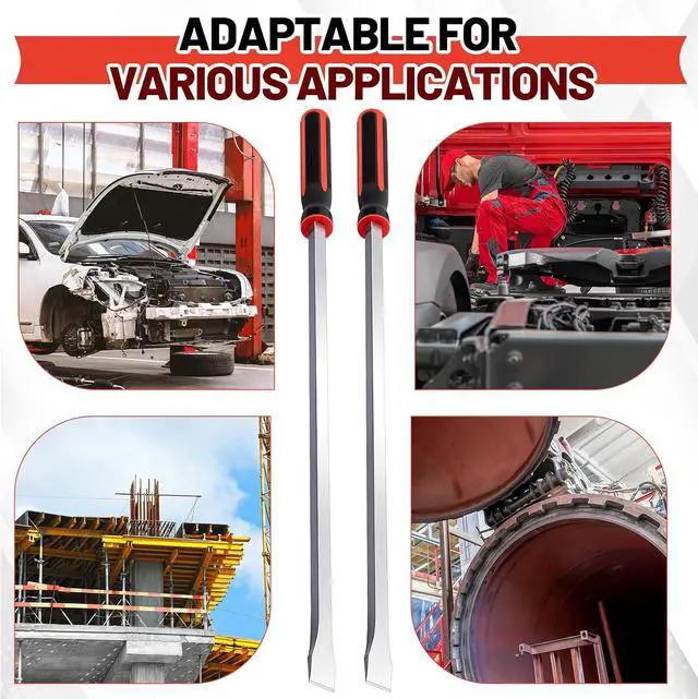 Alt view image 3 of 6 - 2 Pack 36" x 5/8" Jumbo Go Through Screwdriver Set, Extra Long Straight Head Pry Bar with Handle, Square Steel Shaft, Heavy Duty Demolition Flathead/Slotted Screwdriver for Auto Repair