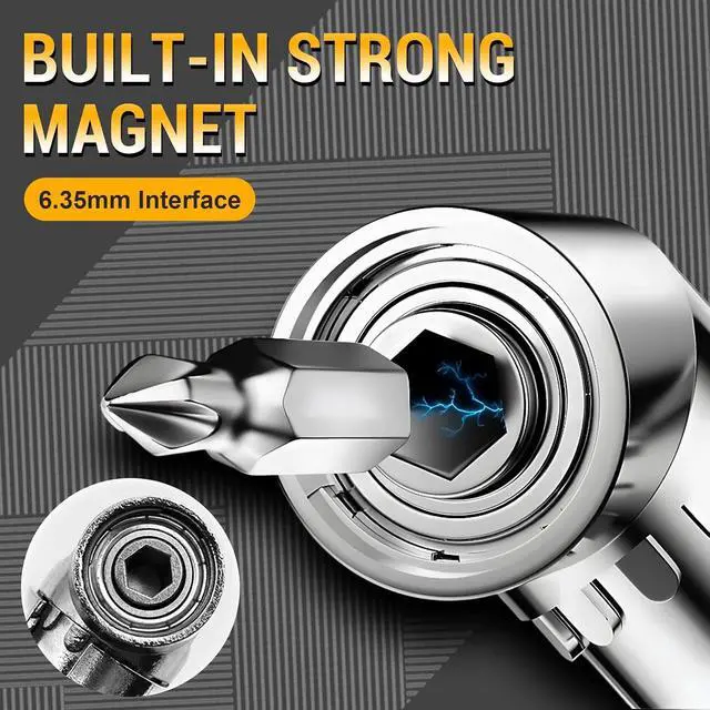 Alt view image 3 of 7 - 105 Degree Right Angle Drill Adapter, Right Angle Head Drill Driver Extension Bit Power Screwdriver Socket Adapter, Corner Tool Screw Hub with Multi-function Bend Screwdriver Bit (Long)