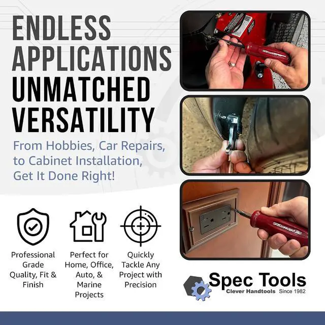 Alt view image 7 of 7 - Professional Screwdriver Kit. 300 Tools in 1. Offset Right Angle Attachment For Low Profile Areas. Storage Case With 40 Bits. The Most Versatile Tool Set For Home Repair & Auto Mechanics.