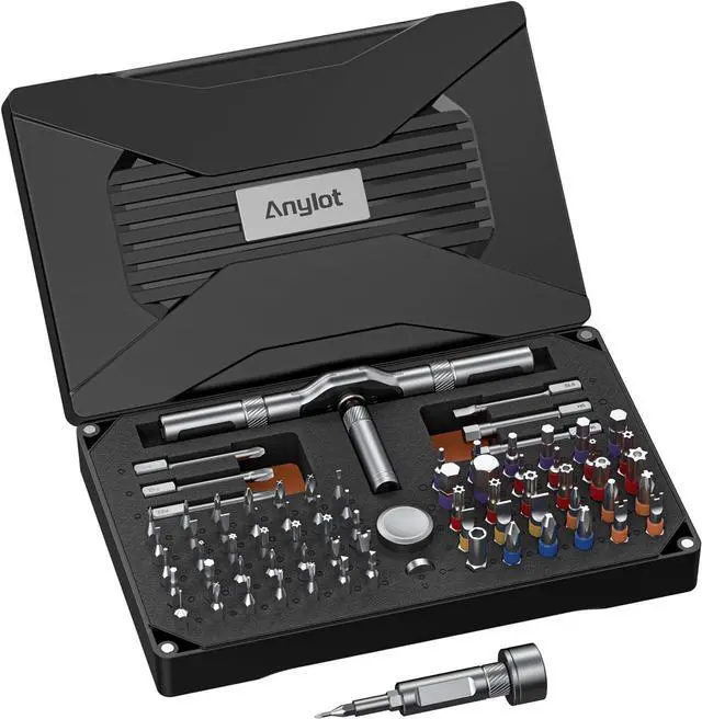 Main image of 74-in-1 Magnetic Ratchet Screwdriver Set with S2 Steel Bits | T Handle Allen Wrench Set, Storage case, detachable design. Ideal for electronics, furniture, bicycle, watch, DIY.