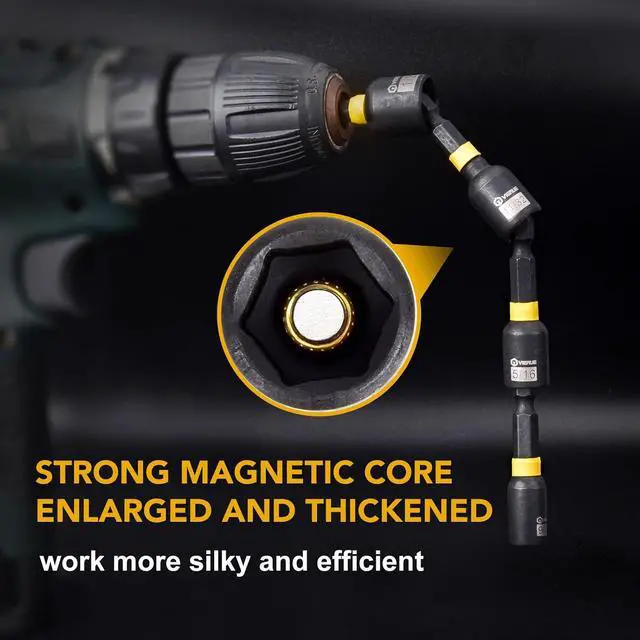 Alt view image 5 of 7 - 43PCS Impact Driver Nut Set, Magnetic & Deep, Metric/SAE, with Bits | Magnetic Deep Nut Drivers, Wing Nut Driver, 1/4 Quick Change, Phillips/Torx/Hex Bits with Extension for Auto & Home Repair