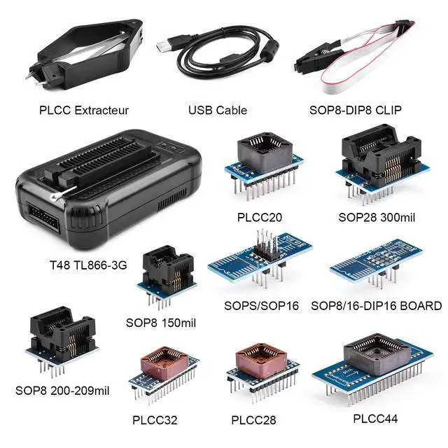 Alt view image 2 of 6 - T48 TL866-3G Programmer,TL866II Upgrade Programmer Support 31000+ ICS for SPI/NAND/EMMC/EMCP/Flash/MCU/Tester/TL866CS TL866II Plus +(12 Parts)