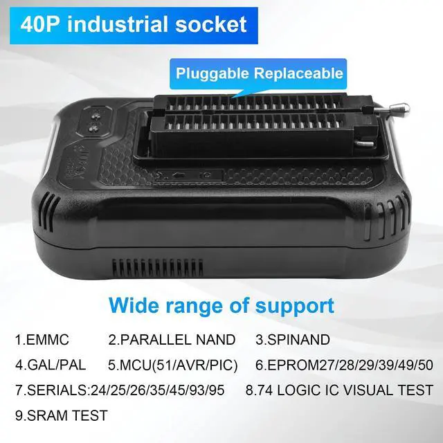 Alt view image 4 of 6 - T48 TL866-3G Programmer,TL866II Upgrade Programmer Support 31000+ ICS for SPI/NAND/EMMC/EMCP/Flash/MCU/Tester/TL866CS TL866II Plus +(12 Parts)