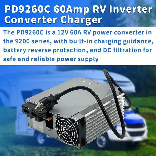 Alt view image 3 of 6 - PD9260C 12V 60A RV Power Converter Compatible with inteli Power 9200 Series | Converter/Charger with Built-in Charge Wizard 120V to 12V for Campers Caravans Replace# PD9260 PD9260CV