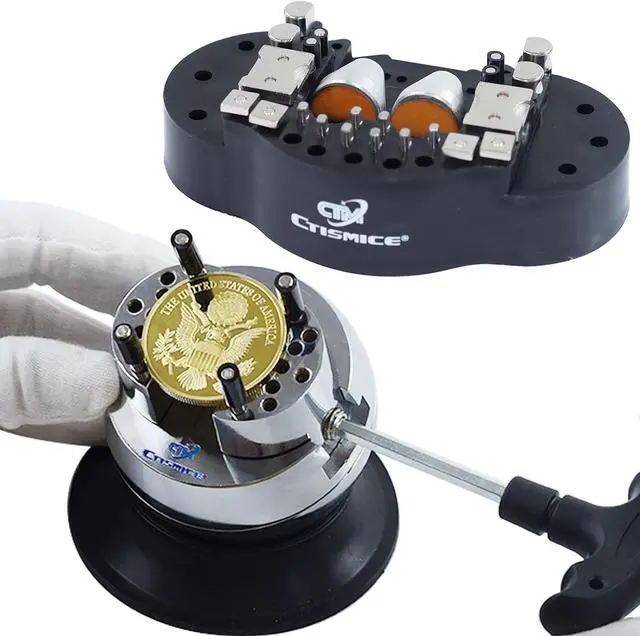 Alt view image 5 of 6 - Ball Vise 3 Inch Engraving Block Setting Tool for Jewelry Making | 360° Rotation Jewelers Mini Ball Vice with 34pcs Pin Plate Attachments for Small-Scale Engraving, Diamond and Bezels Setting