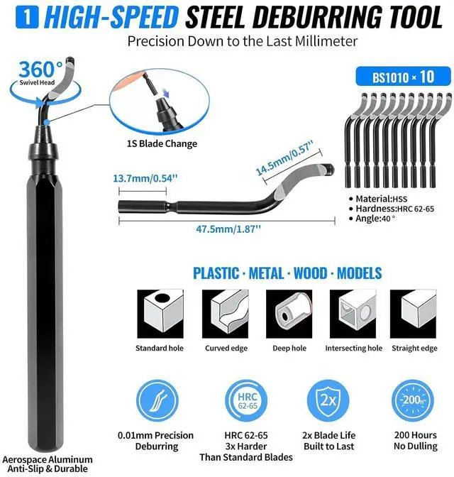 Alt view image 3 of 7 - 68Pcs 3D Printer Tools Kit with Storage Case, 3D Printer Accessories - Deburring Tool, 3D Printer Removing Scrapers, Metal Files, Brushes, Hand Drill, Tweezers, for Bambu Lab, Ender 3, Kobra, etc.