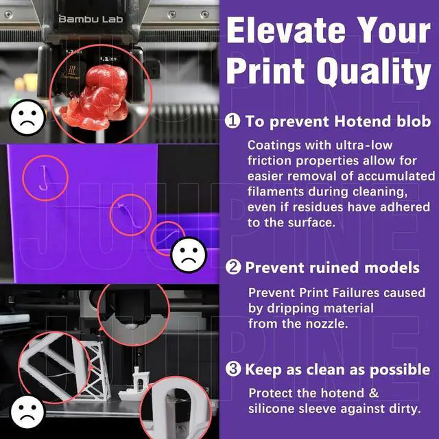 Alt view image 4 of 7 - 2PK MPVD Hotend 0.4mm for Bambu Lab X2D/P2S H2/A1 Series Nozzle Upgrade Nano-Coating Anti-Stick Filament High Hardness 2800HV for Bambu lab X2D P2S Nozzle Bambu Lab H2S Hotend