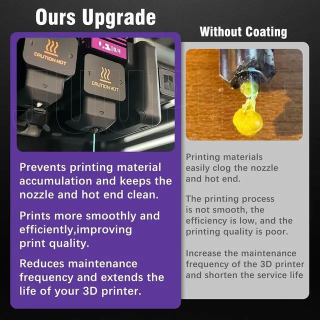 Alt view image 3 of 7 - 2PK MPVD Hotend 0.4mm for Bambu Lab X2D/P2S H2/A1 Series Nozzle Upgrade Nano-Coating Anti-Stick Filament High Hardness 2800HV for Bambu lab X2D P2S Nozzle Bambu Lab H2S Hotend