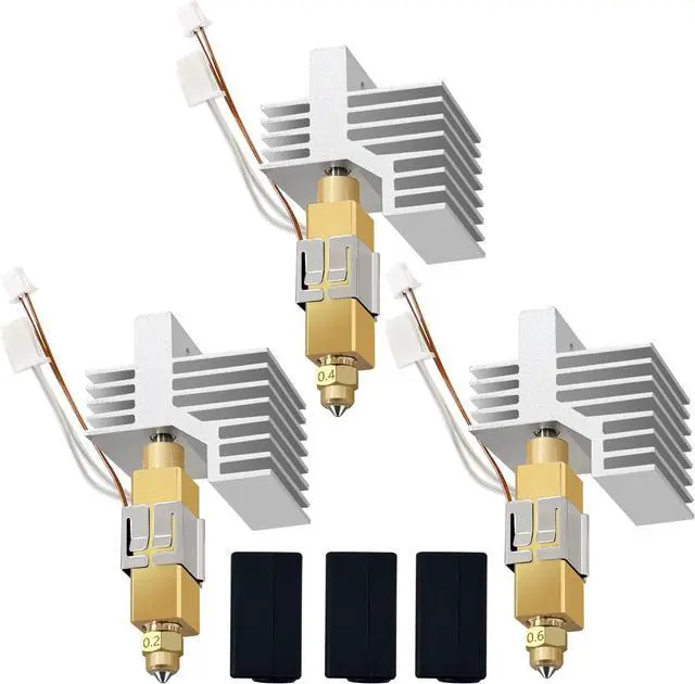 Main image of 3PK CC2 Hotend 0.2/0.4/0.6MM Centauri Carbon 2 Ceramic Hot End | Wear Resistance Brass Hardened Steel Nozzle, Heat-Resistant & High Speed Print Head Quick-Detachable Extruder for Elegoo CC2