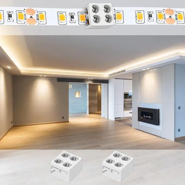 Alt view image 7 of 7 - 100 Pack Solderless LED Tape to Tape Connectors Tighten Screw Terminal Blocks 2 Pin 8mm Connector with Screwdriver Connector for 5v 12v 24v Monochrome LED Low Voltage Strip Decorative Finishing