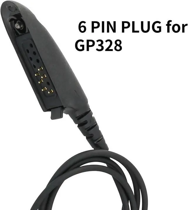 Alt view image 3 of 7 - U94 PTT 6 Pin Cable Adapter for GP328 320 329 Radio, 3.5mm Audio Cable/2 Pin Cable for Tactical Headset Ear Protection (G1 with 3.5MM Cable)