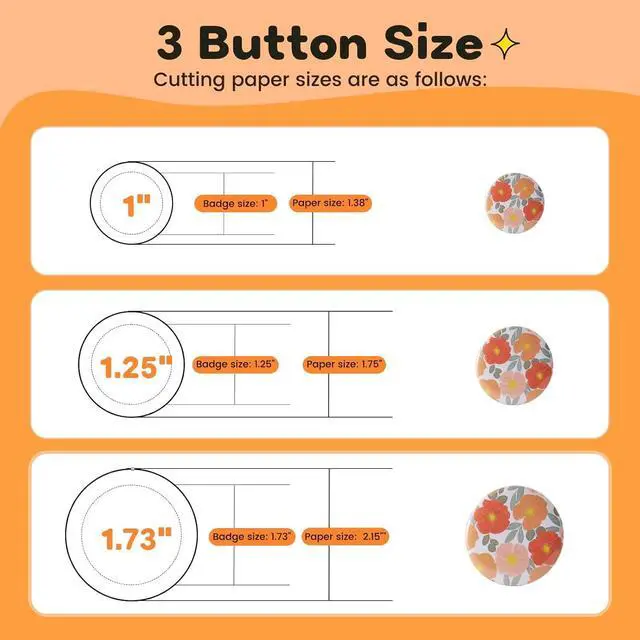 Alt view image 2 of 7 - -Button-Maker-Machine-Kit, Multiple Sizes 25+32+44mm, DIY Pin Maker Machine with 300 Plastic Backs, Slide Rail Button Press for Badges, Custom Pins & Crafts