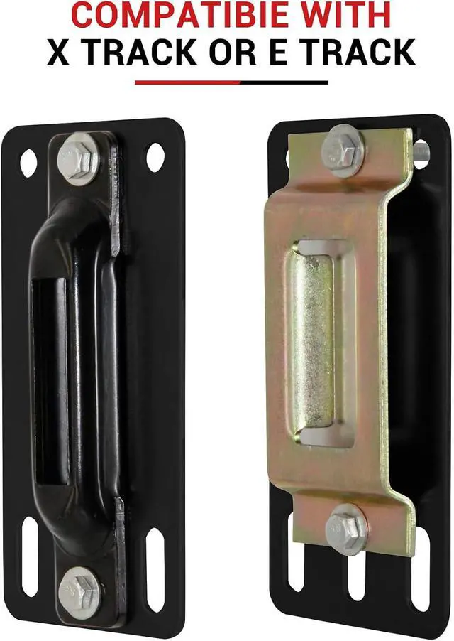 Alt view image 2 of 7 - 16 Pack E Track Plate Installation Kit E-Track Plate Black Rail Mounting Back Plate Installation Kit with Bolts, Nuts, and Washers