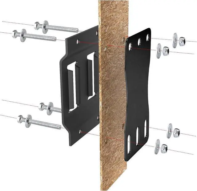 Alt view image 4 of 7 - 16 Pack E Track Plate Installation Kit E-Track Plate Black Rail Mounting Back Plate Installation Kit with Bolts, Nuts, and Washers
