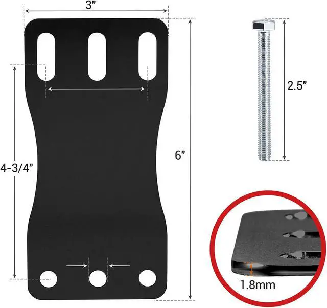 Alt view image 5 of 7 - 16 Pack E Track Plate Installation Kit E-Track Plate Black Rail Mounting Back Plate Installation Kit with Bolts, Nuts, and Washers
