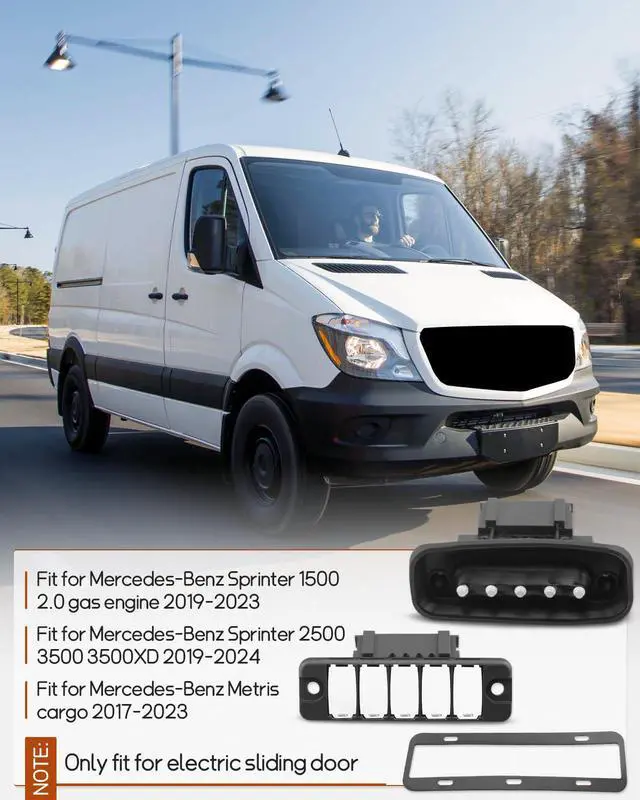 Alt view image 2 of 6 - Power Sliding Door Contact Switch Kit Fit for Mercedes-Benz Sprinter 1500 2500 3500 2019-2024 Metris Cargo 2017-2023, Replace 9078213000 9078213100, 5 Pin