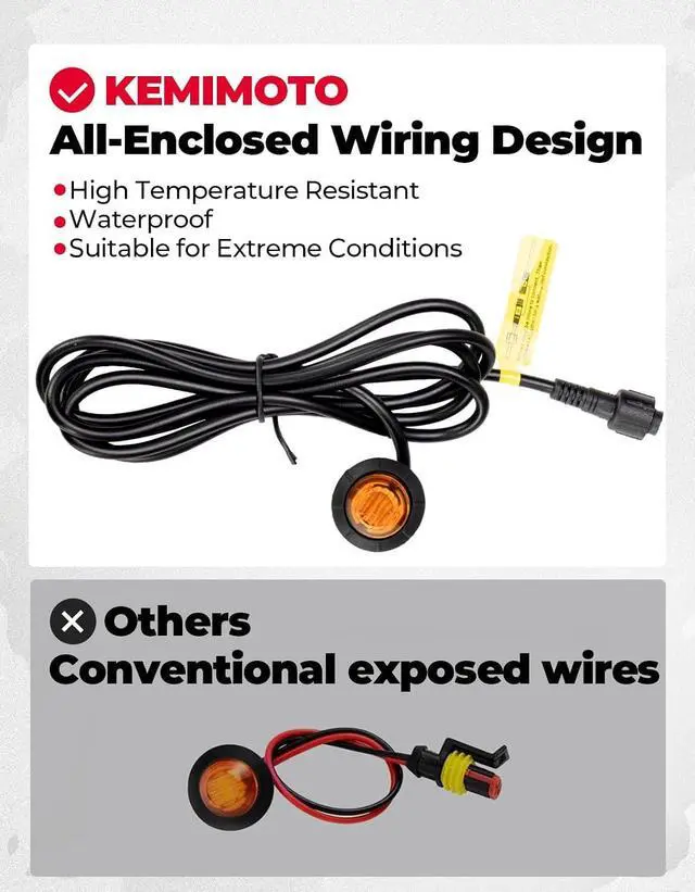 Alt view image 3 of 7 - UTV Turn Signal Kit with 110D Horn, Plug and Play UTV ATV Blinker with Rocker Switch, Universal Street Legal Kit Compatible with Polaris, Can-Am, Kawasaki (Without License Plate Holder)