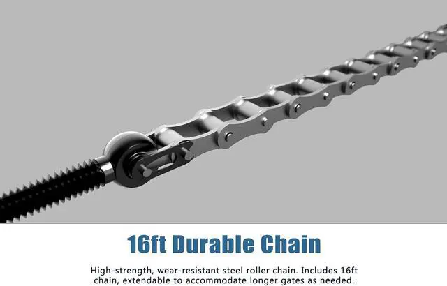Alt view image 5 of 7 - 1100lb Sliding Gate Opener - Chain Drive Electric Gate Motor with 2 Remotes & 16.4ft Chains Hardware Kit, Automatic Slide Gate Operator for Driveway Gates Acess System