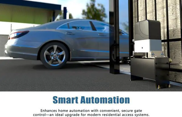 Alt view image 7 of 7 - 1100lb Sliding Gate Opener - Chain Drive Electric Gate Motor with 2 Remotes & 16.4ft Chains Hardware Kit, Automatic Slide Gate Operator for Driveway Gates Acess System