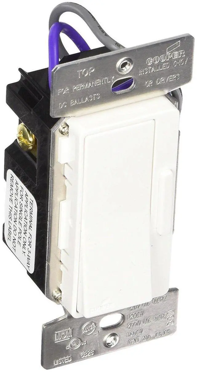 Main image of DF10P-C5 Decorator 0-10V Dimmer, Single Pole & 3-Way, No Neutral Required, with Color Change Kit: Black, White, Gray