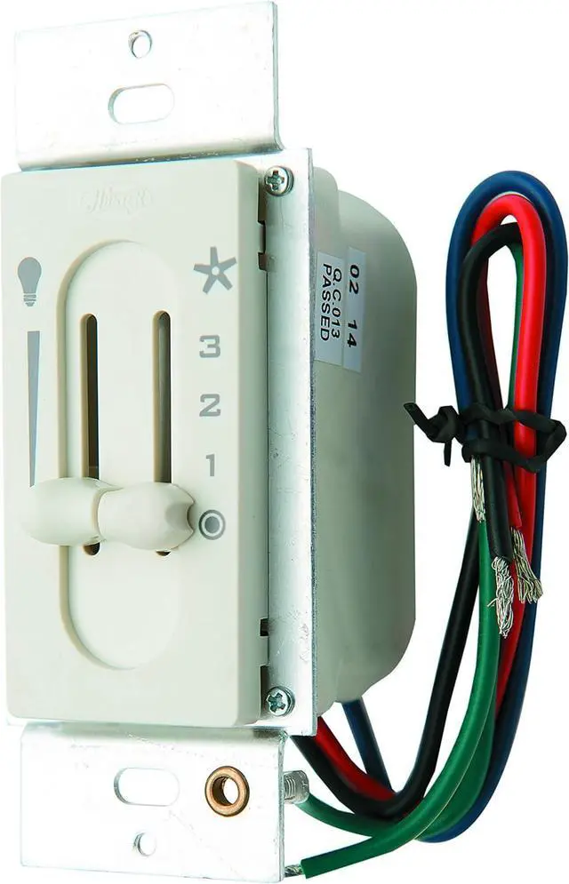 Main image of Dual Slide Ceiling Fan Wall Control Switch | For & Casablanca Fans, 3 Speed Control, Full Range Light Dimmer, Indoor Wall Switch, 27182