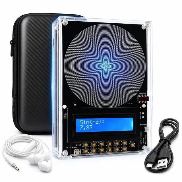 Main image of Frequency Generator for Healing, 7.83 Hz Schumann Resonance Generator | Adjustable output pairs with ultra-soft acoustic earphones and a storage case for relaxation, meditation, focus, and travel