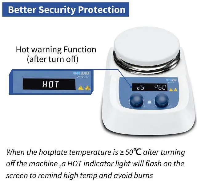 Alt view image 3 of 6 - Magnetic Hotplate Stirrer, 5-inch, 280 LED Digital, 200-1500RPM, 3L | Ceramic Coated Work Plate, Stirring Bar Included, Designed for Efficient Heating and Mixing Applications