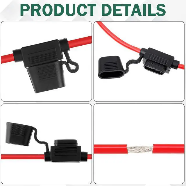 Alt view image 3 of 7 - 48 Pcs Inline Fuse Holder Waterproof Automotive Replacement with ATC Blade Fuses for Car Truck Motorcycle Boat (12 Awg with 30 A)
